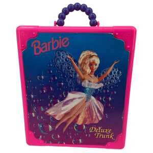 Vintage Mattel Barbie 1995 Pink Barbie Fairy Graphic Deluxe Trunk